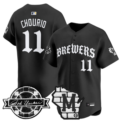 Milwaukee Brewers 'Old English Edition' Vapor Premier Limited Jersey - All Stitched