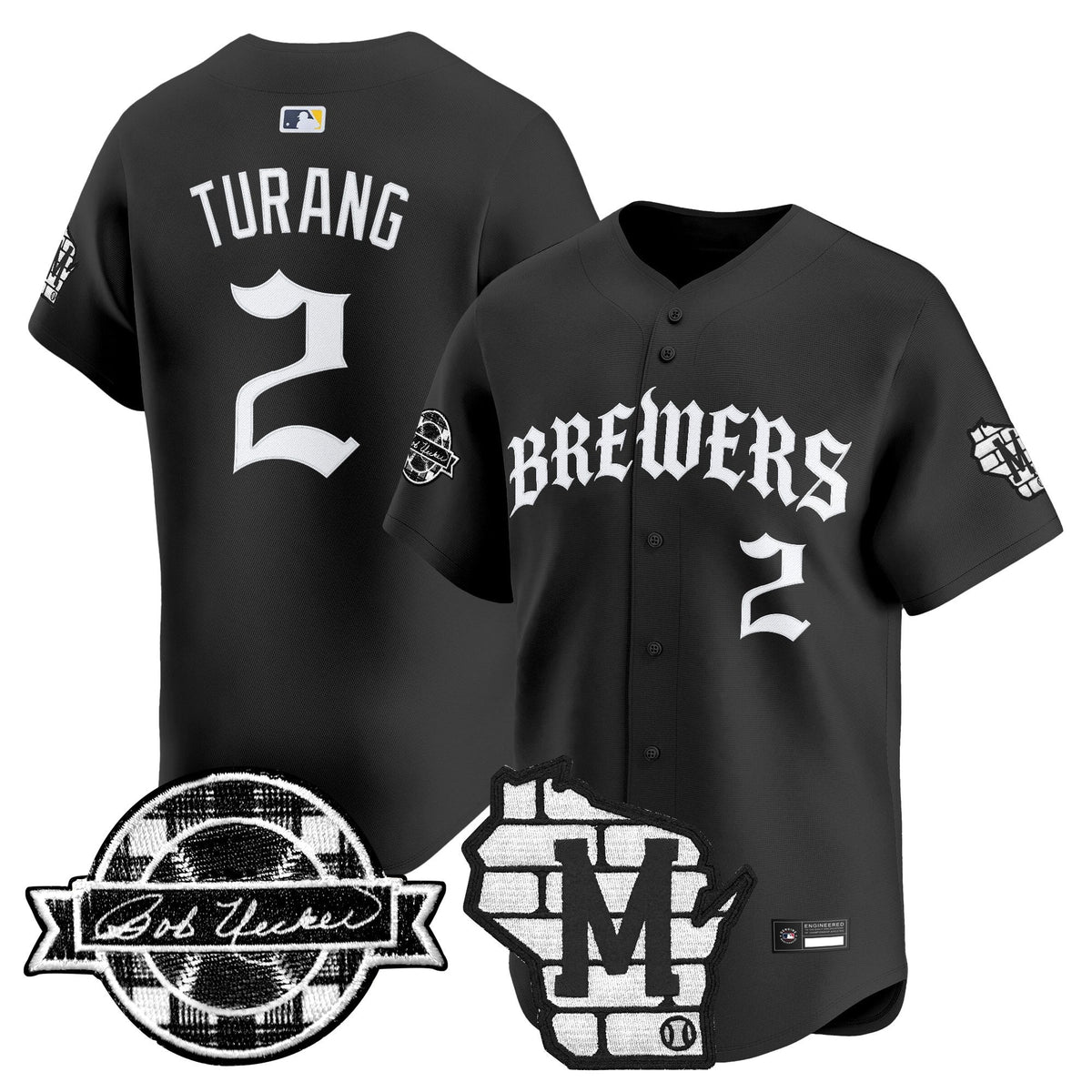 Milwaukee Brewers 'Old English Edition' Vapor Premier Limited Jersey - All Stitched