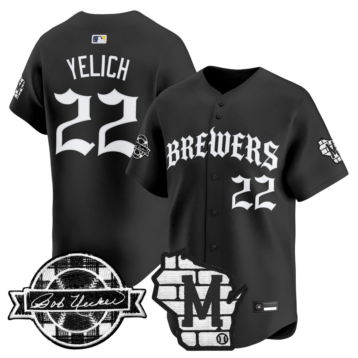 Milwaukee Brewers 'Old English Edition' Vapor Premier Limited Jersey - All Stitched