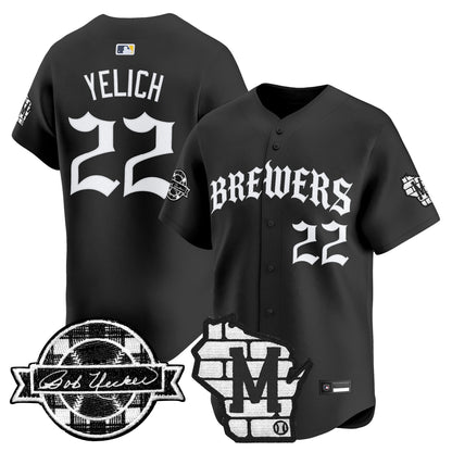Milwaukee Brewers 'Old English Edition' Vapor Premier Limited Jersey - All Stitched