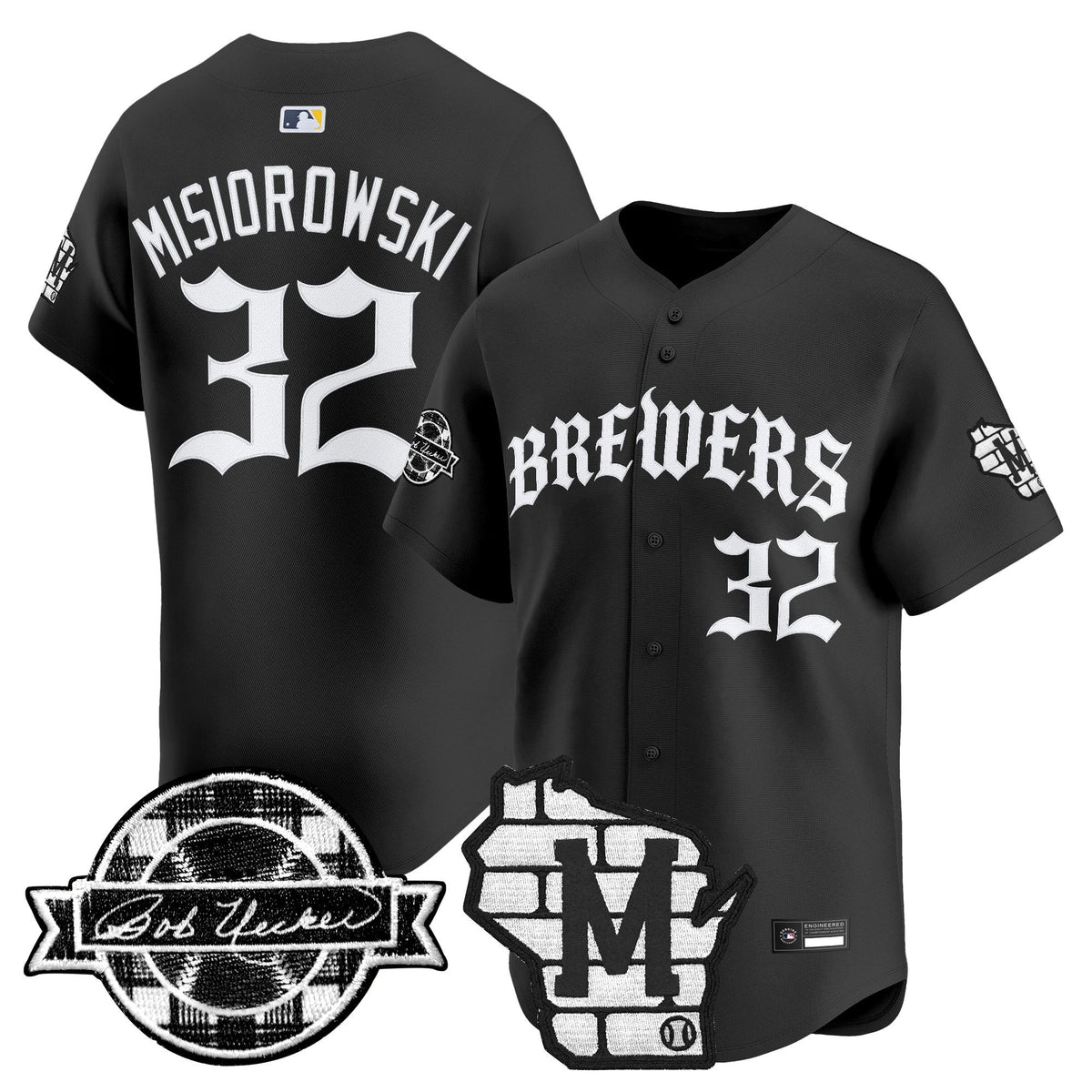 Milwaukee Brewers 'Old English Edition' Vapor Premier Limited Jersey - All Stitched