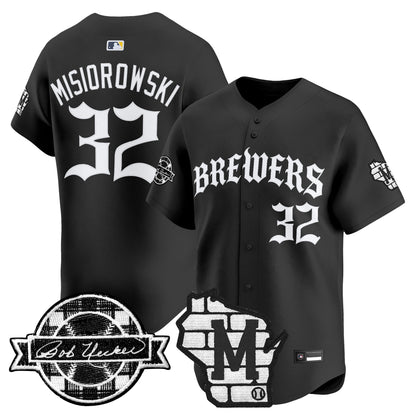 Milwaukee Brewers 'Old English Edition' Vapor Premier Limited Jersey - All Stitched