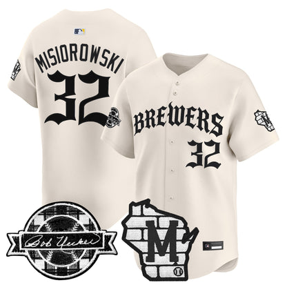 Milwaukee Brewers 'Old English Edition' Vapor Premier Limited Jersey - All Stitched