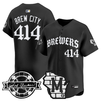 Milwaukee Brewers 'Old English Edition' Vapor Premier Limited Jersey - All Stitched