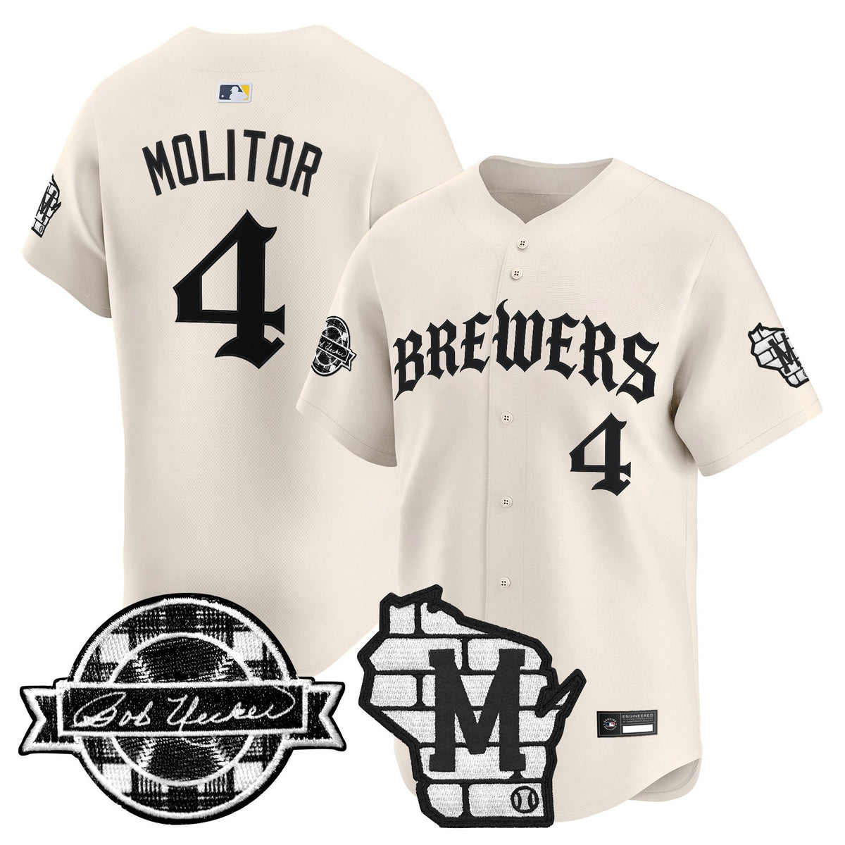 Milwaukee Brewers 'Old English Edition' Vapor Premier Limited Jersey - All Stitched