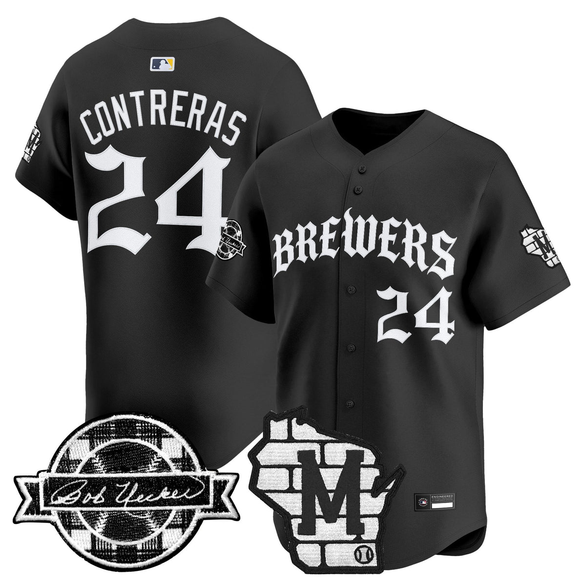 Milwaukee Brewers 'Old English Edition' Vapor Premier Limited Jersey - All Stitched