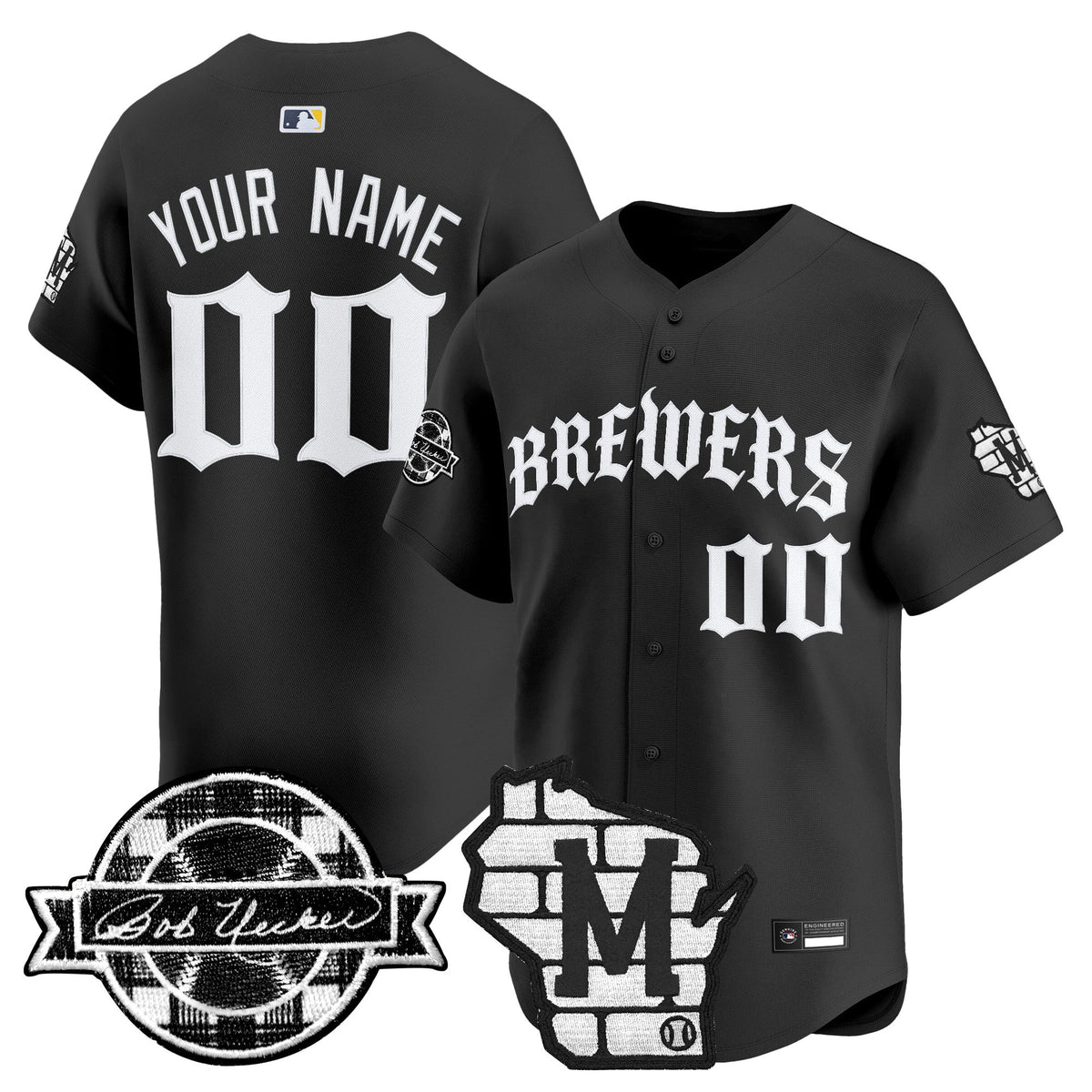 Milwaukee Brewers 'Old English Edition' Vapor Premier Limited Custom Jersey - All Stitched