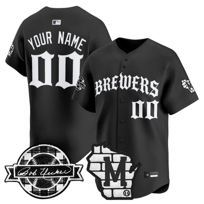 Milwaukee Brewers 'Old English Edition' Vapor Premier Limited Custom Jersey - All Stitched