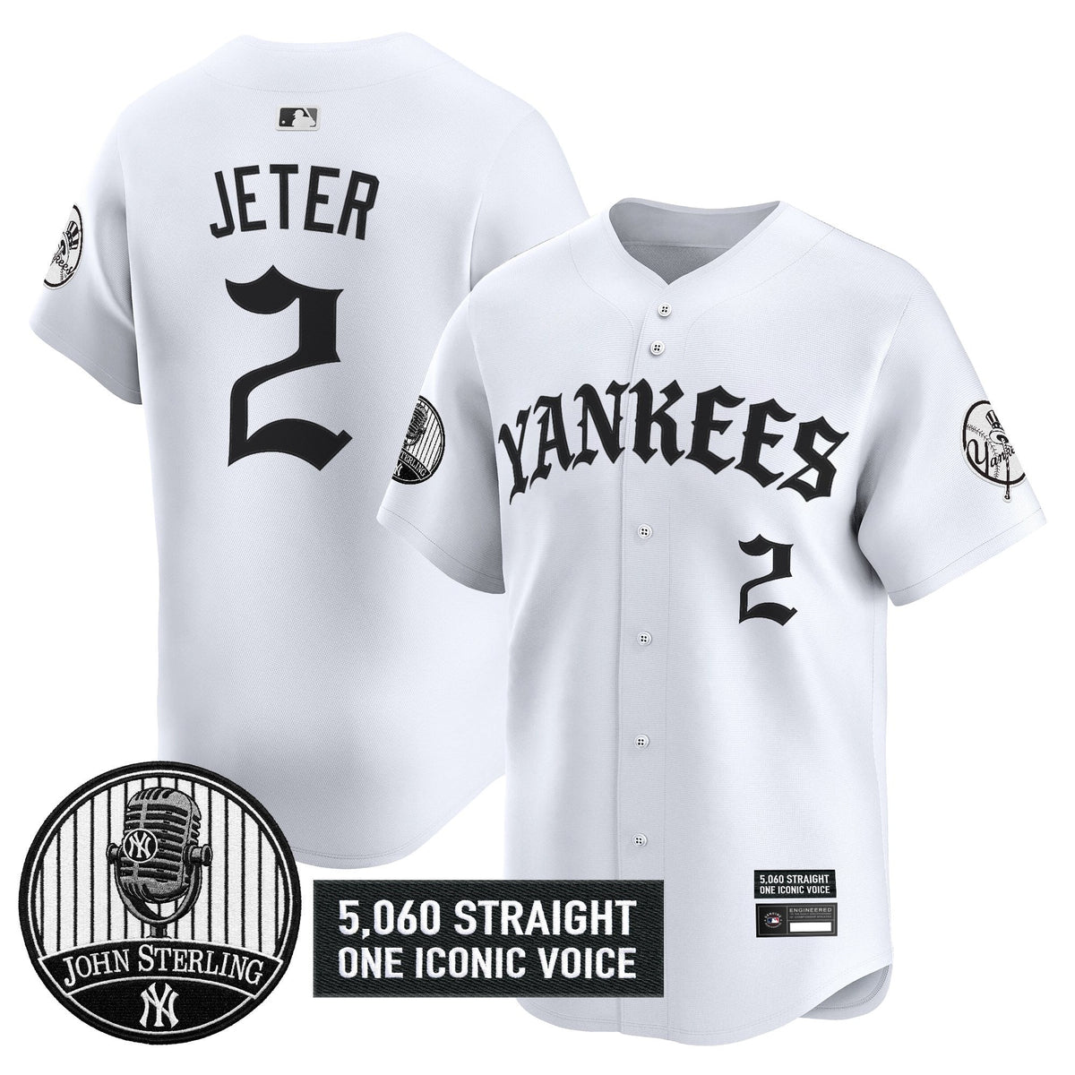 New York Yankees 'Old English Edition' Vapor Premier Limited Jersey - John Sterling Patch - All Stitched