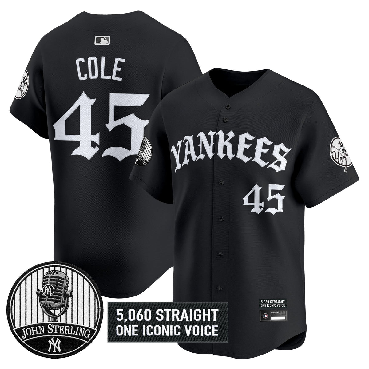 New York Yankees 'Old English Edition' Vapor Premier Limited Jersey - John Sterling Patch - All Stitched