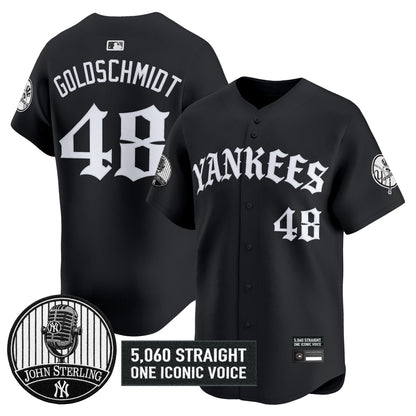 New York Yankees 'Old English Edition' Vapor Premier Limited Jersey - John Sterling Patch - All Stitched