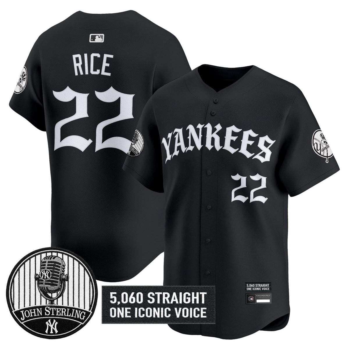 New York Yankees 'Old English Edition' Vapor Premier Limited Jersey - John Sterling Patch - All Stitched