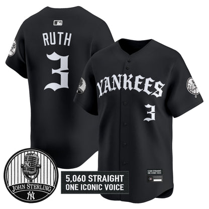 New York Yankees 'Old English Edition' Vapor Premier Limited Jersey - John Sterling Patch - All Stitched