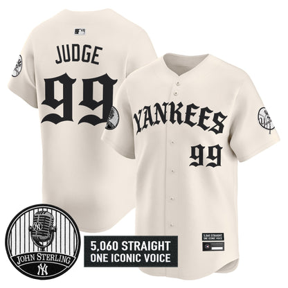 New York Yankees 'Old English Edition' Vapor Premier Limited Jersey - John Sterling Patch - All Stitched