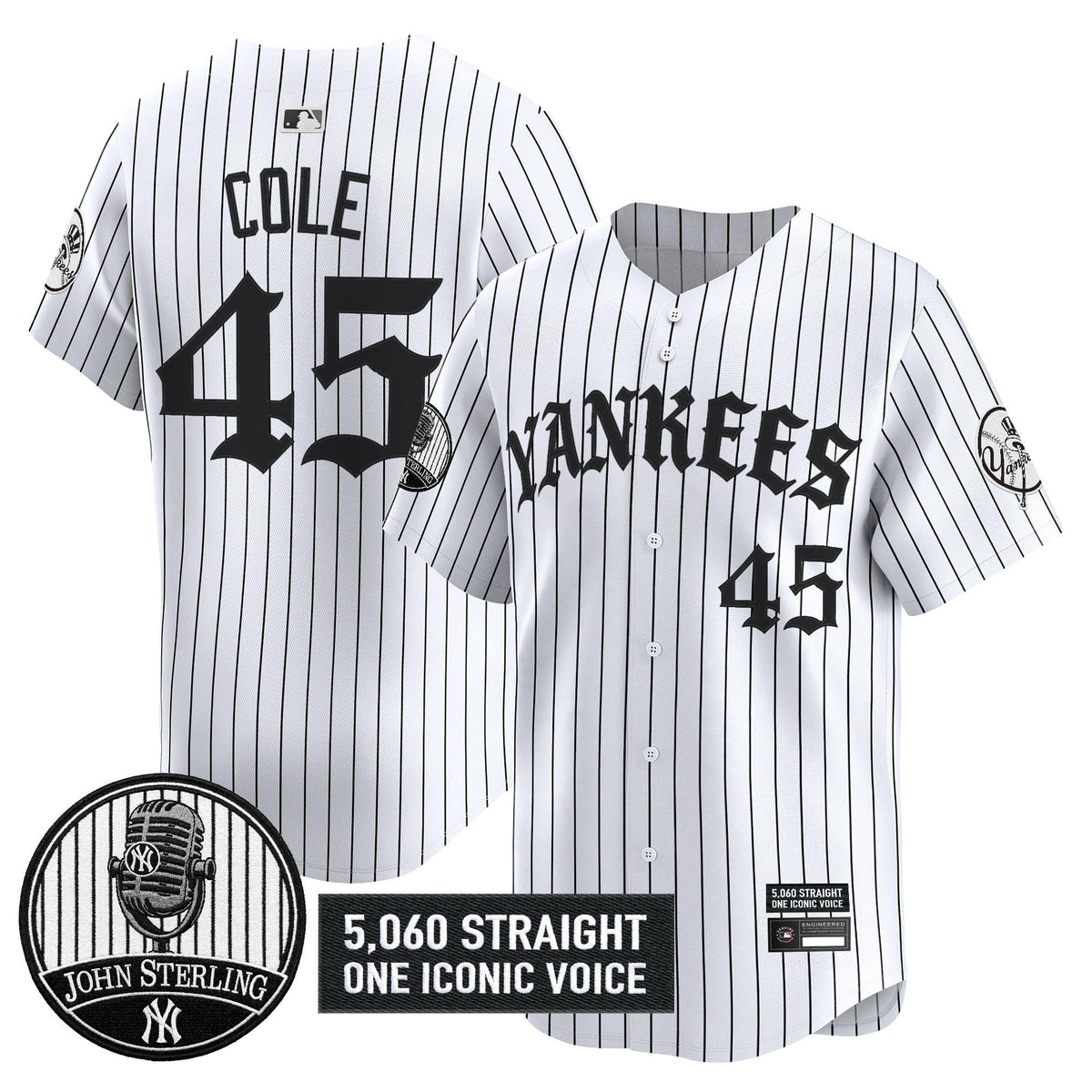 New York Yankees 'Old English Edition' Vapor Premier Limited Jersey - John Sterling Patch - All Stitched