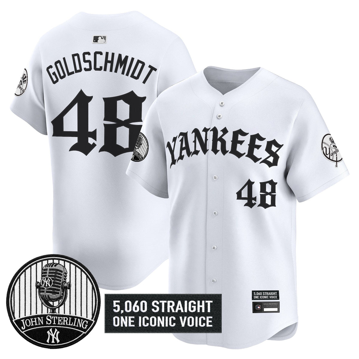 New York Yankees 'Old English Edition' Vapor Premier Limited Jersey - John Sterling Patch - All Stitched