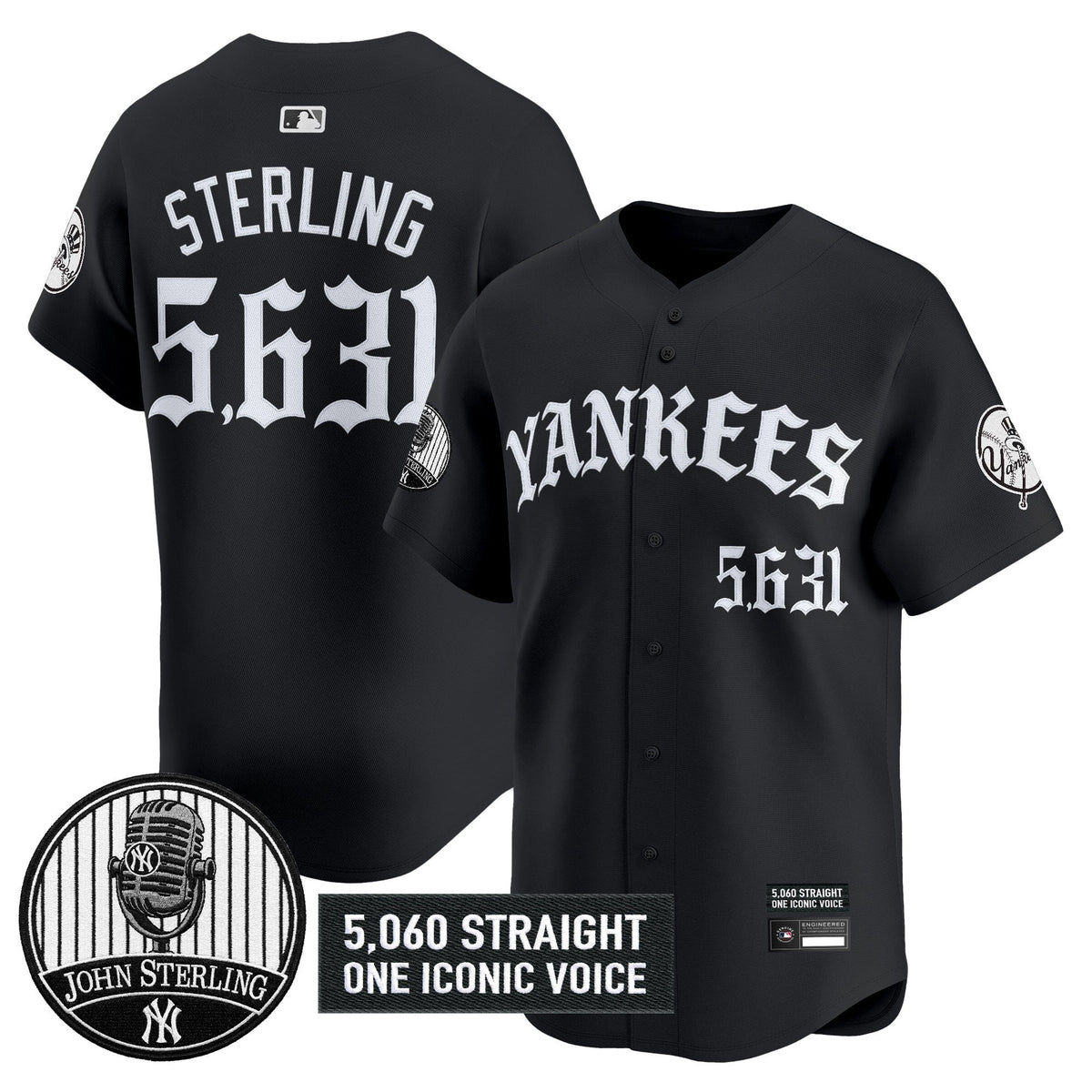 New York Yankees 'Old English Edition' Vapor Premier Limited Jersey - John Sterling Patch - All Stitched