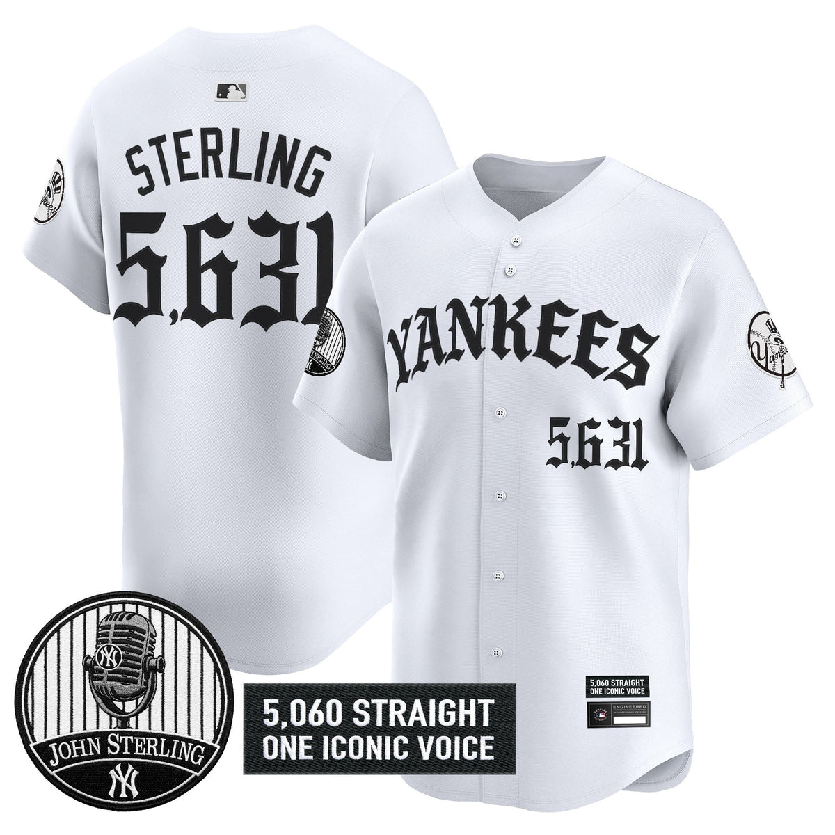 New York Yankees 'Old English Edition' Vapor Premier Limited Jersey - John Sterling Patch - All Stitched