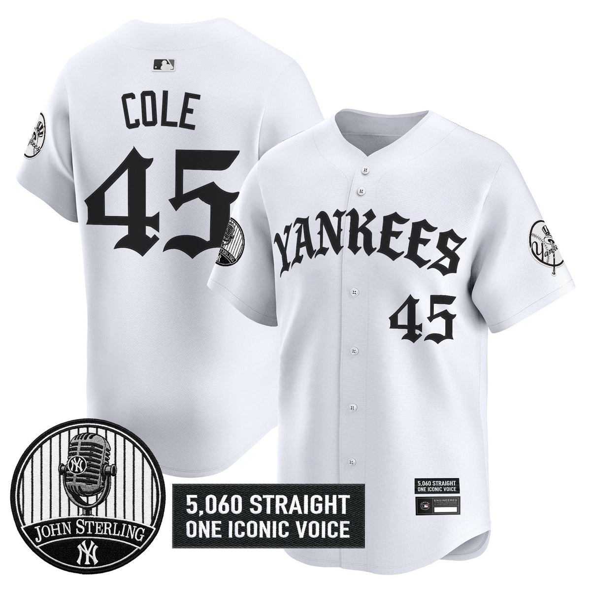 New York Yankees 'Old English Edition' Vapor Premier Limited Jersey - John Sterling Patch - All Stitched