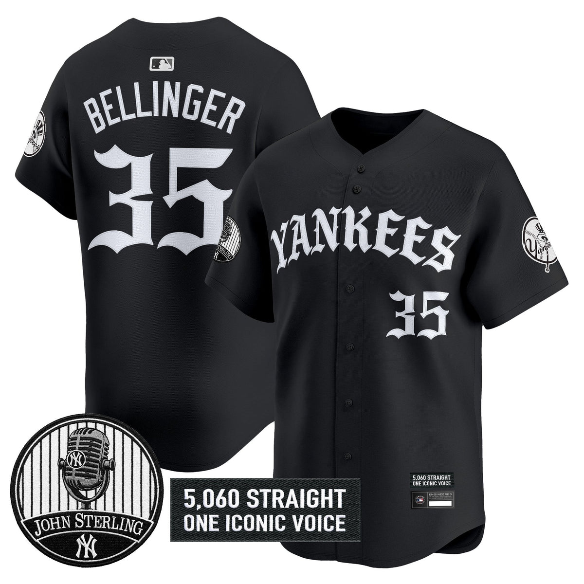 New York Yankees 'Old English Edition' Vapor Premier Limited Jersey - John Sterling Patch - All Stitched