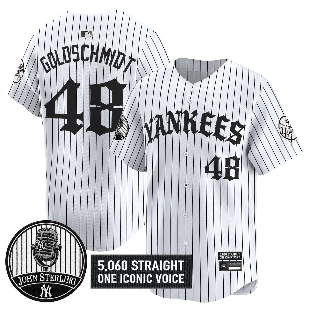 New York Yankees 'Old English Edition' Vapor Premier Limited Jersey - John Sterling Patch - All Stitched