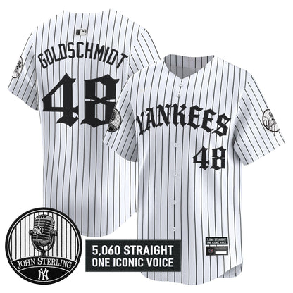 New York Yankees 'Old English Edition' Vapor Premier Limited Jersey - John Sterling Patch - All Stitched