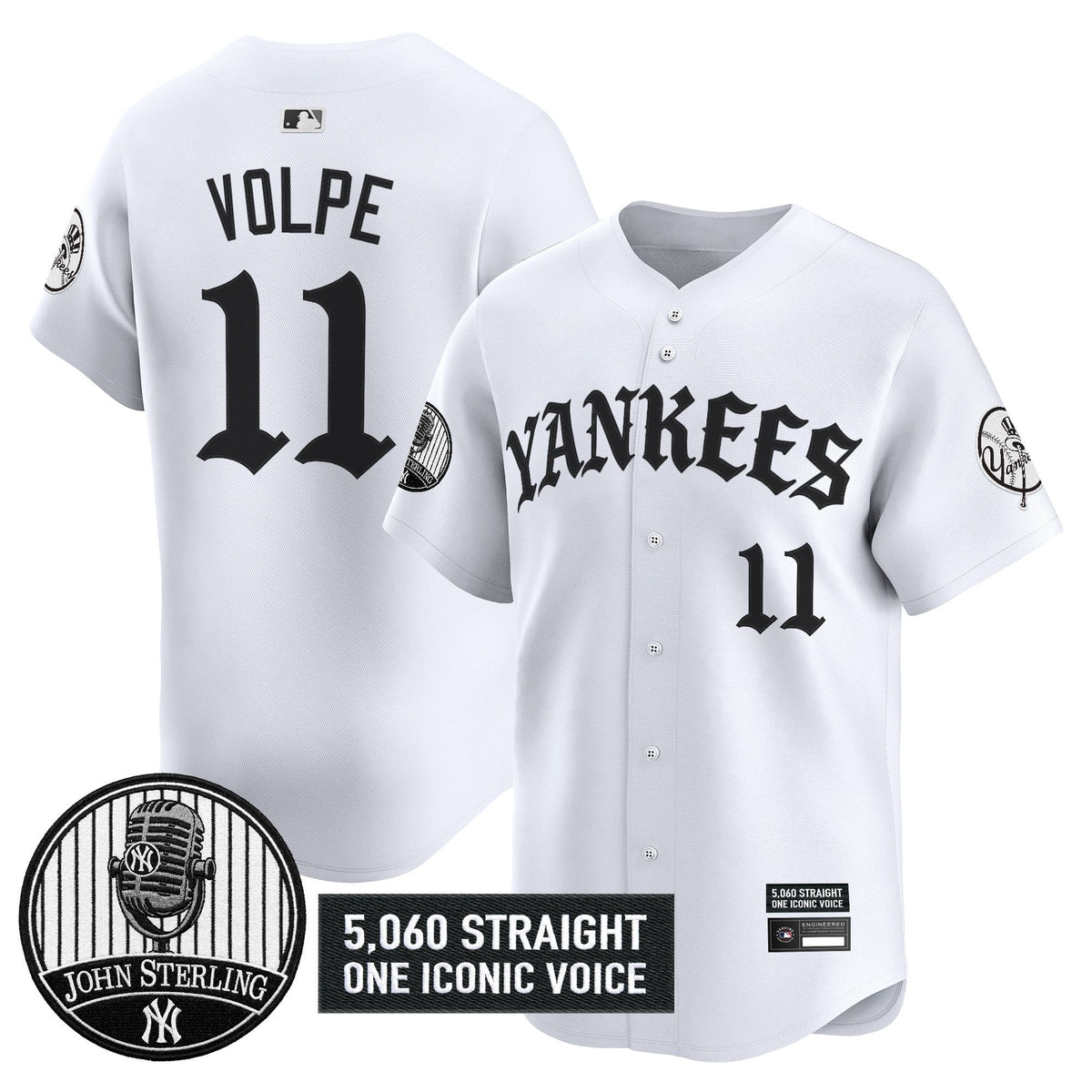 New York Yankees 'Old English Edition' Vapor Premier Limited Jersey - John Sterling Patch - All Stitched