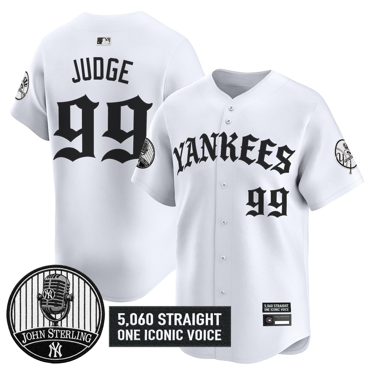 New York Yankees 'Old English Edition' Vapor Premier Limited Jersey - John Sterling Patch - All Stitched