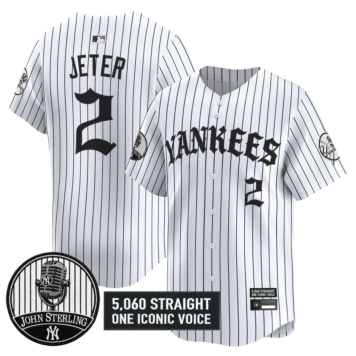 New York Yankees 'Old English Edition' Vapor Premier Limited Jersey - John Sterling Patch - All Stitched
