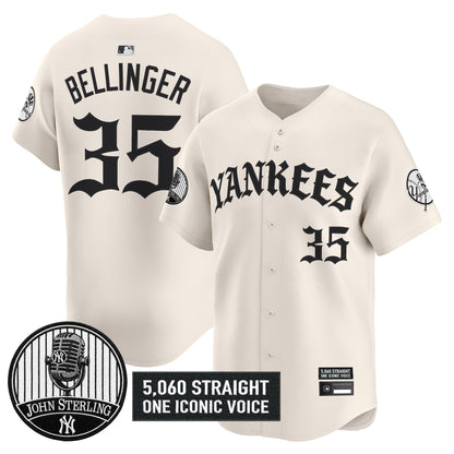 New York Yankees 'Old English Edition' Vapor Premier Limited Jersey - John Sterling Patch - All Stitched