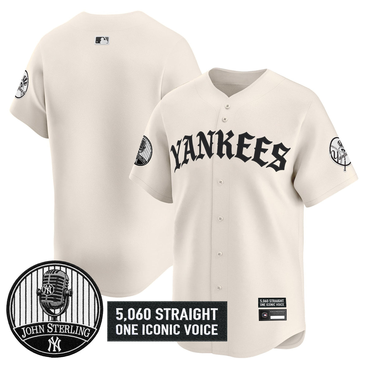 New York Yankees 'Old English Edition' Vapor Premier Limited Jersey - John Sterling Patch - All Stitched