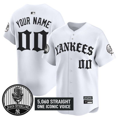 New York Yankees 'Old English Edition' Vapor Premier Limited Custom Jersey - John Sterling Patch - All Stitched