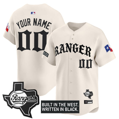 Texas Rangers 'Old English Edition' Vapor Premier Limited Custom Jersey - All Stitched