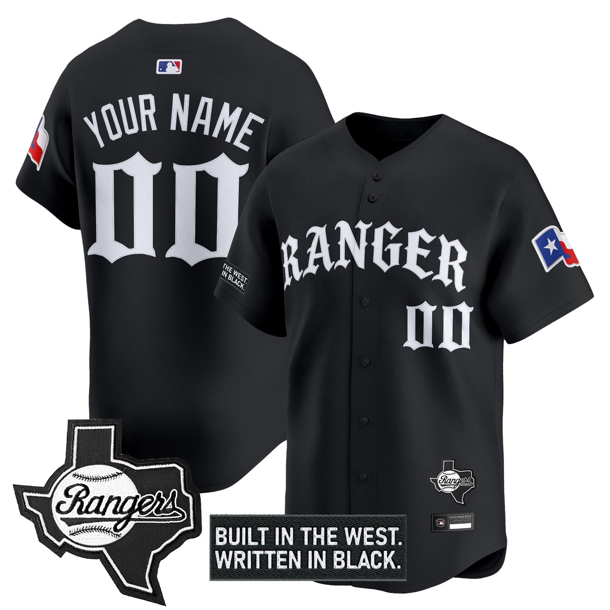 Texas Rangers 'Old English Edition' Vapor Premier Limited Custom Jersey - All Stitched
