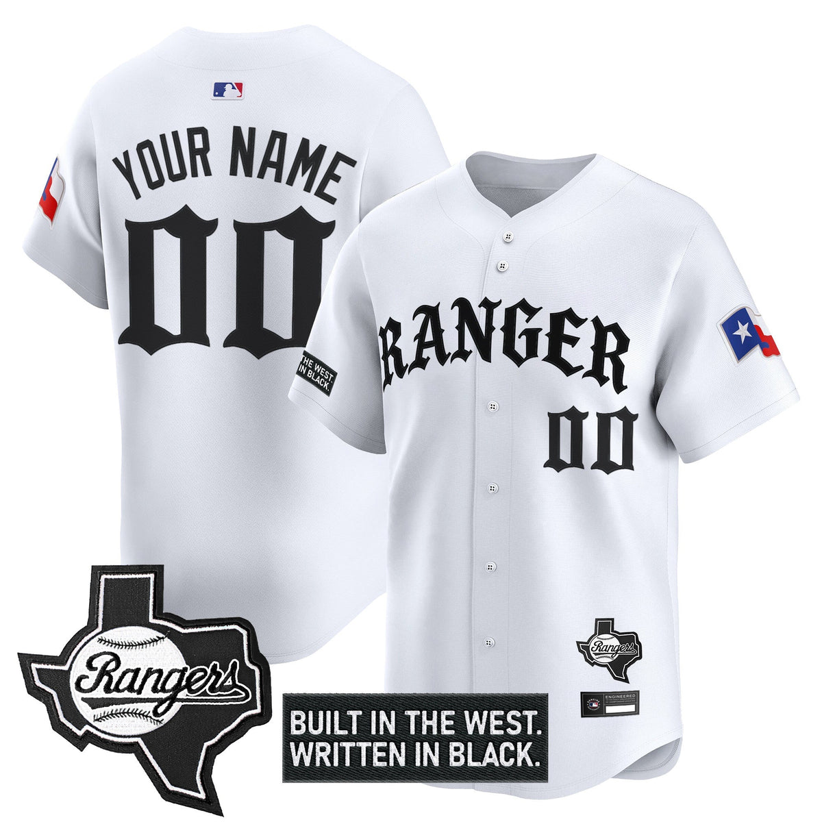Texas Rangers 'Old English Edition' Vapor Premier Limited Custom Jersey - All Stitched