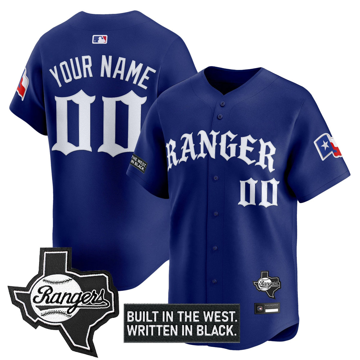 Texas Rangers 'Old English Edition' Vapor Premier Limited Custom Jersey - All Stitched