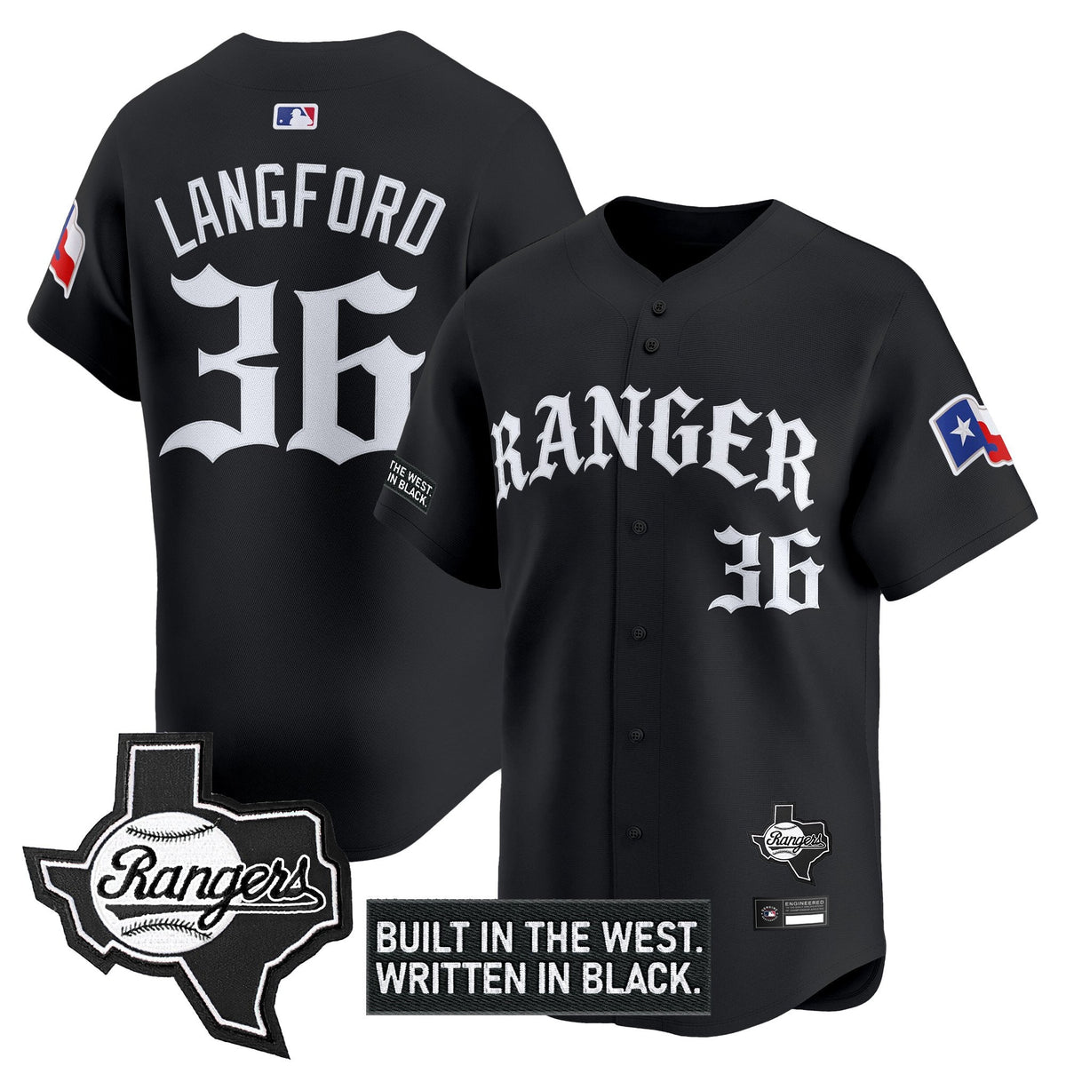 Texas Rangers 'Old English Edition' Vapor Premier Limited Jersey - All Stitched