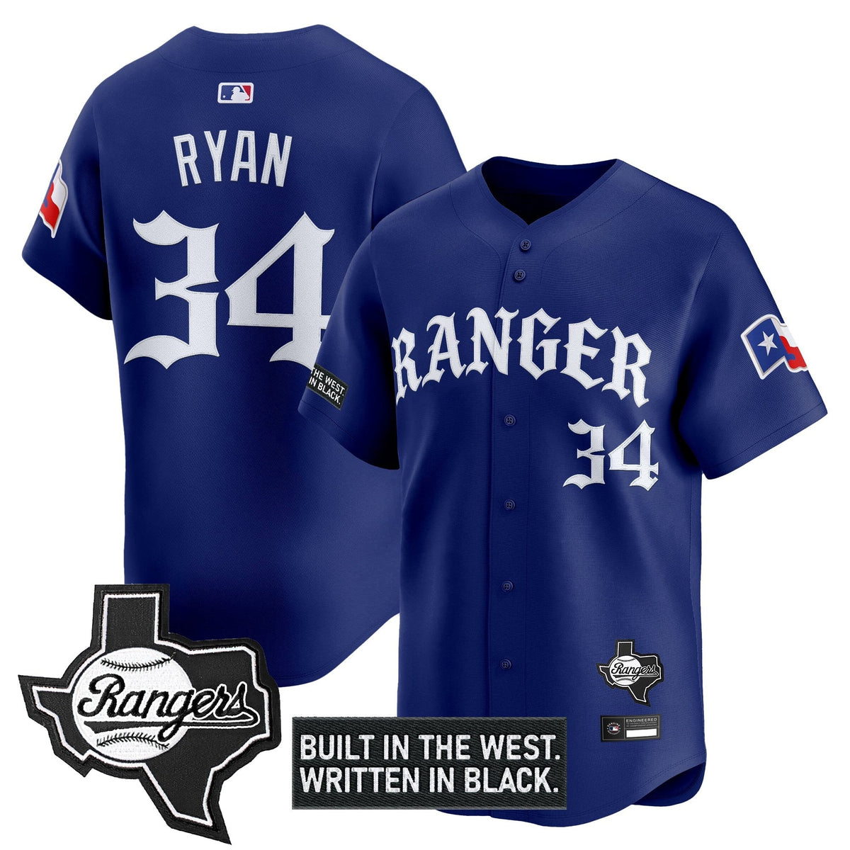 Texas Rangers 'Old English Edition' Vapor Premier Limited Jersey - All Stitched
