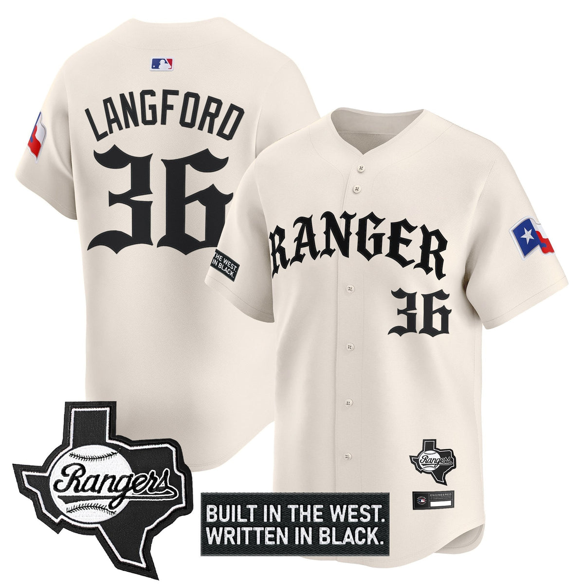 Texas Rangers 'Old English Edition' Vapor Premier Limited Jersey - All Stitched