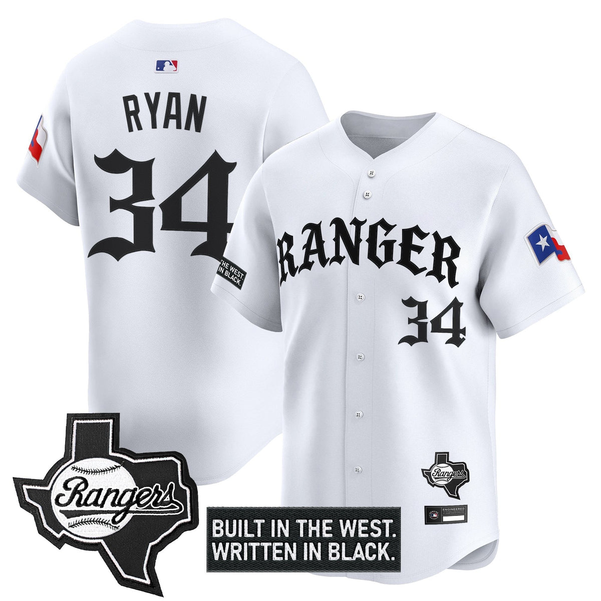 Texas Rangers 'Old English Edition' Vapor Premier Limited Jersey - All Stitched