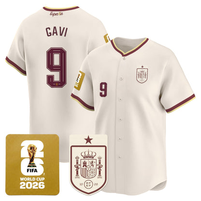 Spain 2026 World Cup Vapor Baseball Jersey - Stitched