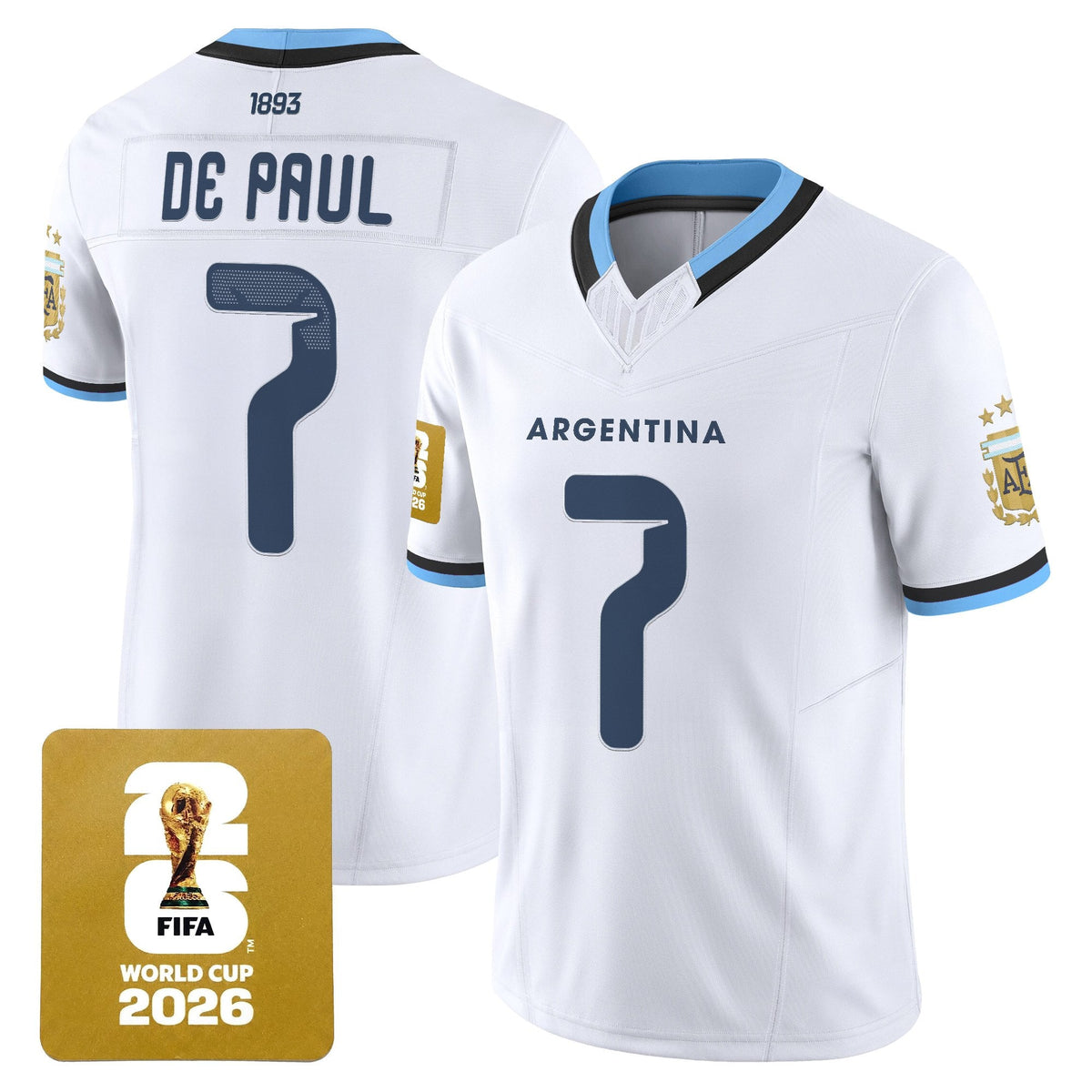 Argentina 2026 World Cup Vapor Football Jersey - All Stitched