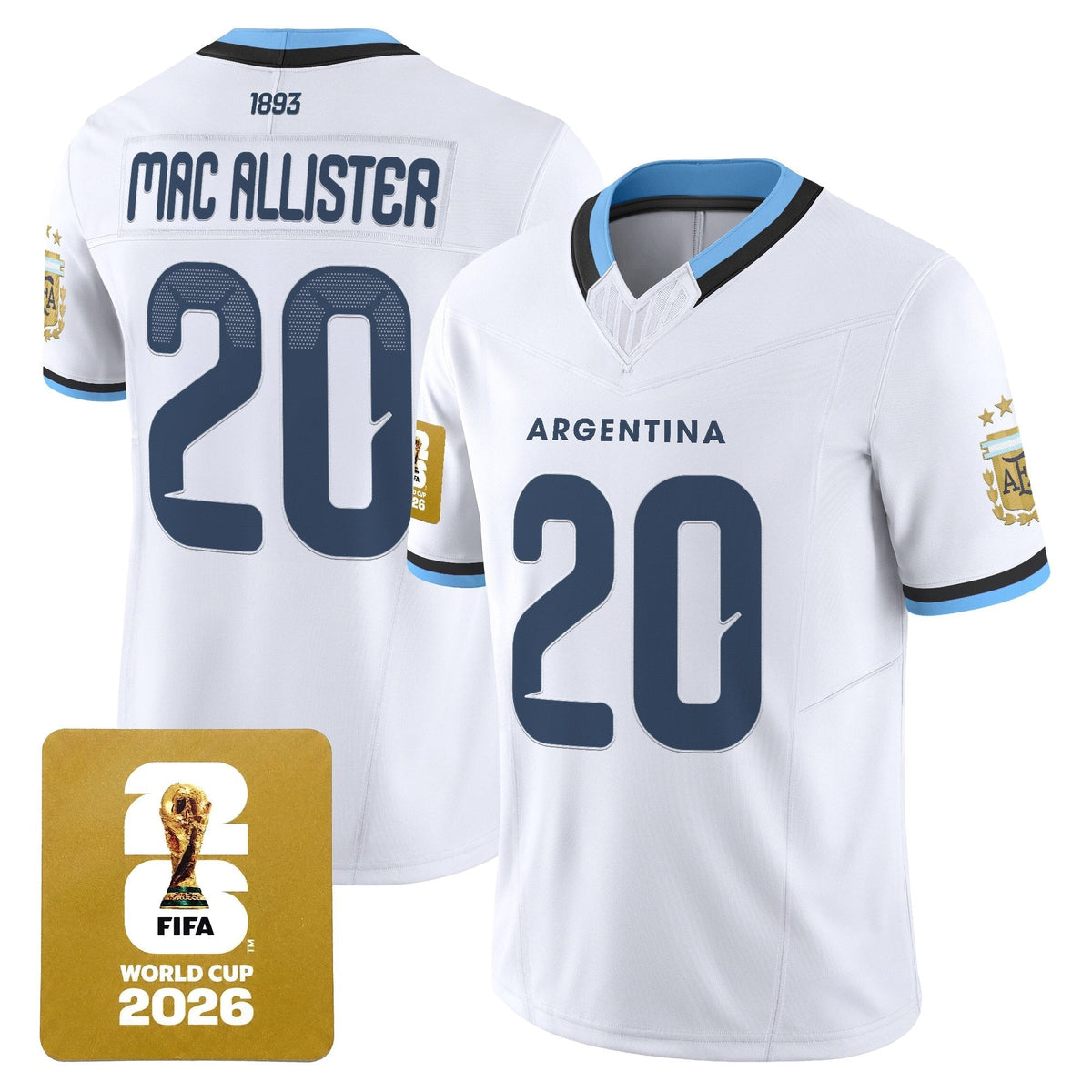 Argentina 2026 World Cup Vapor Football Jersey - All Stitched