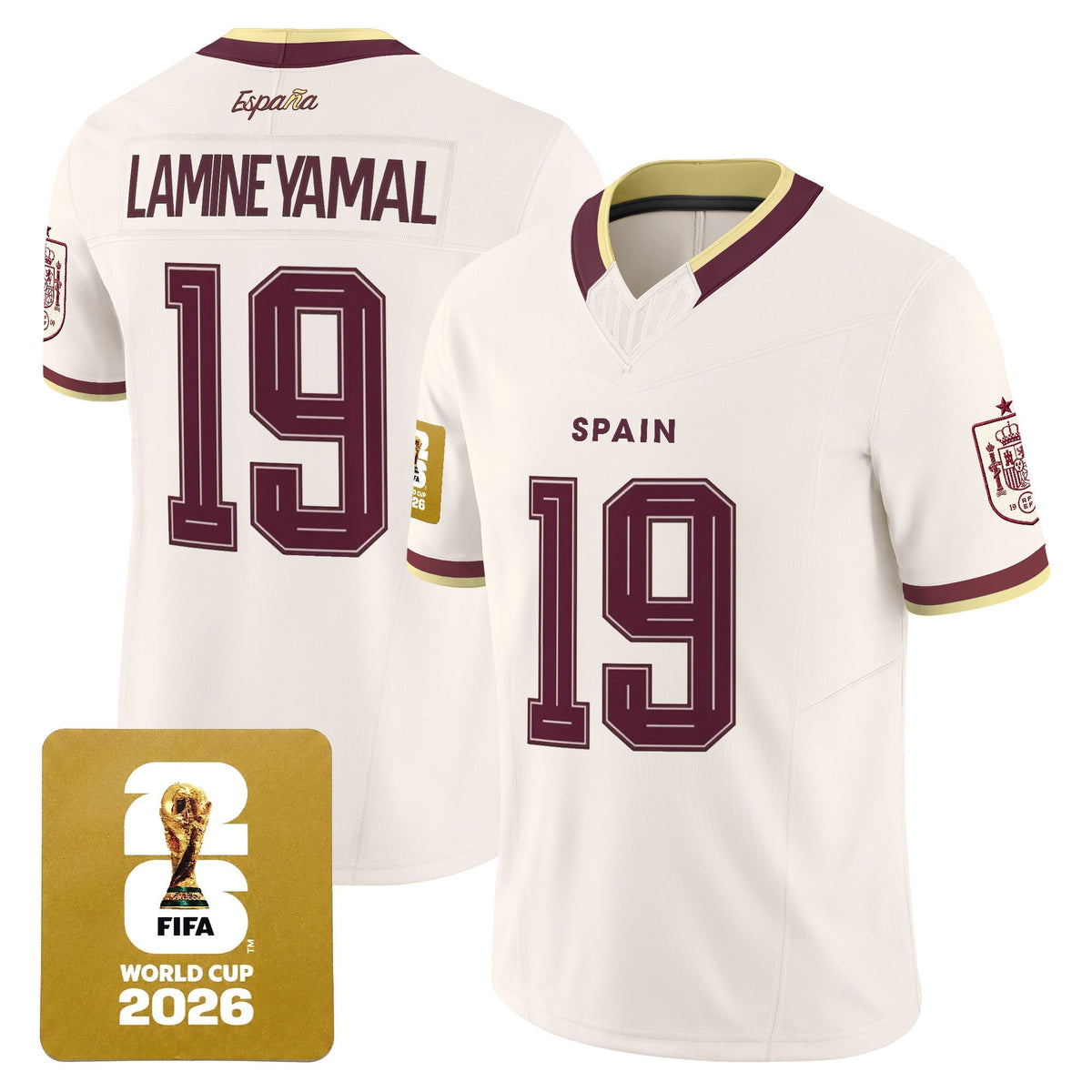 Spain 2026 World Cup Vapor Football Jersey - All Stitched
