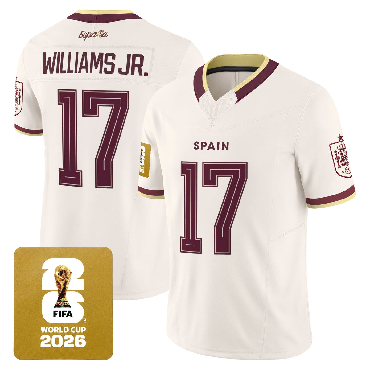 Spain 2026 World Cup Vapor Football Jersey - All Stitched