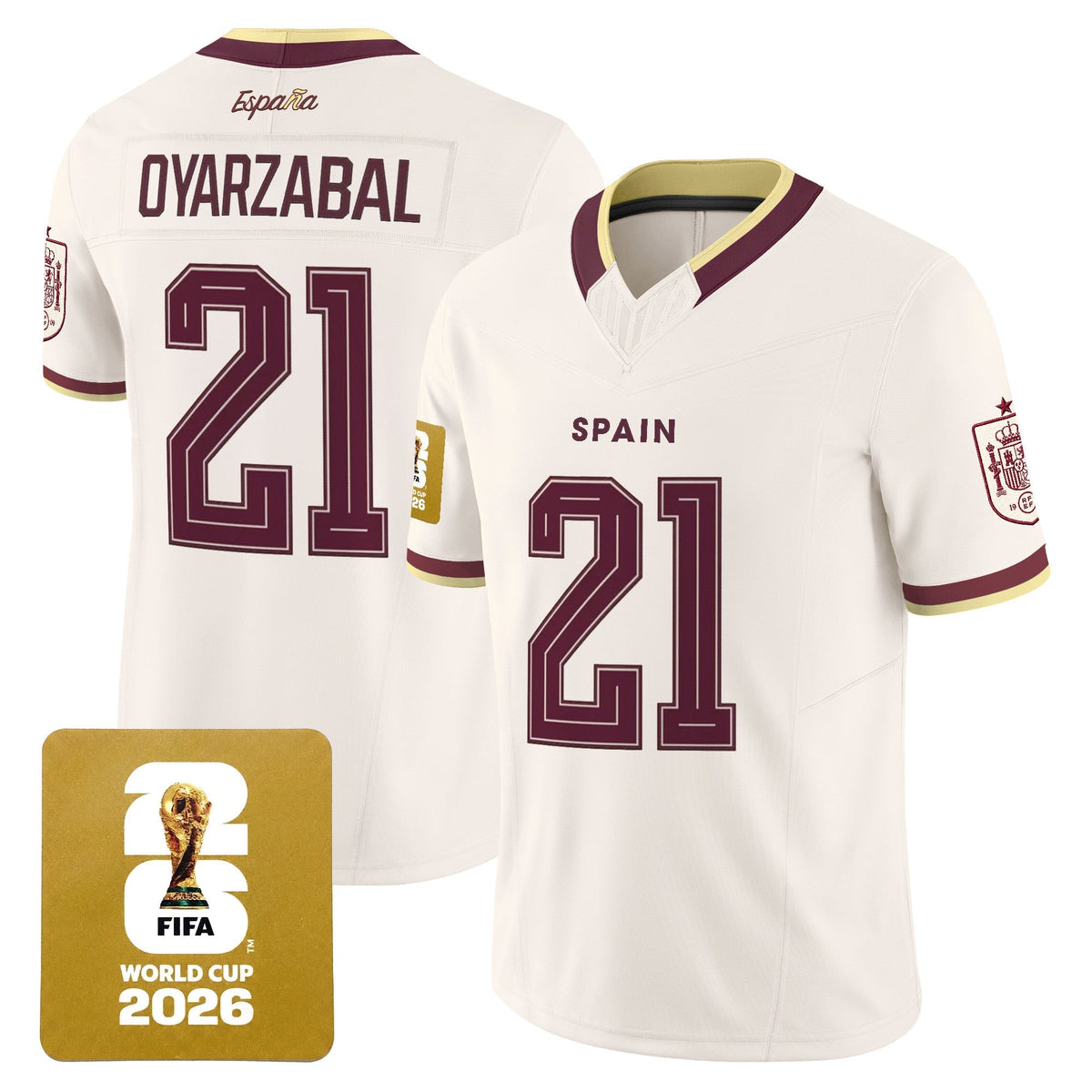 Spain 2026 World Cup Vapor Football Jersey - All Stitched