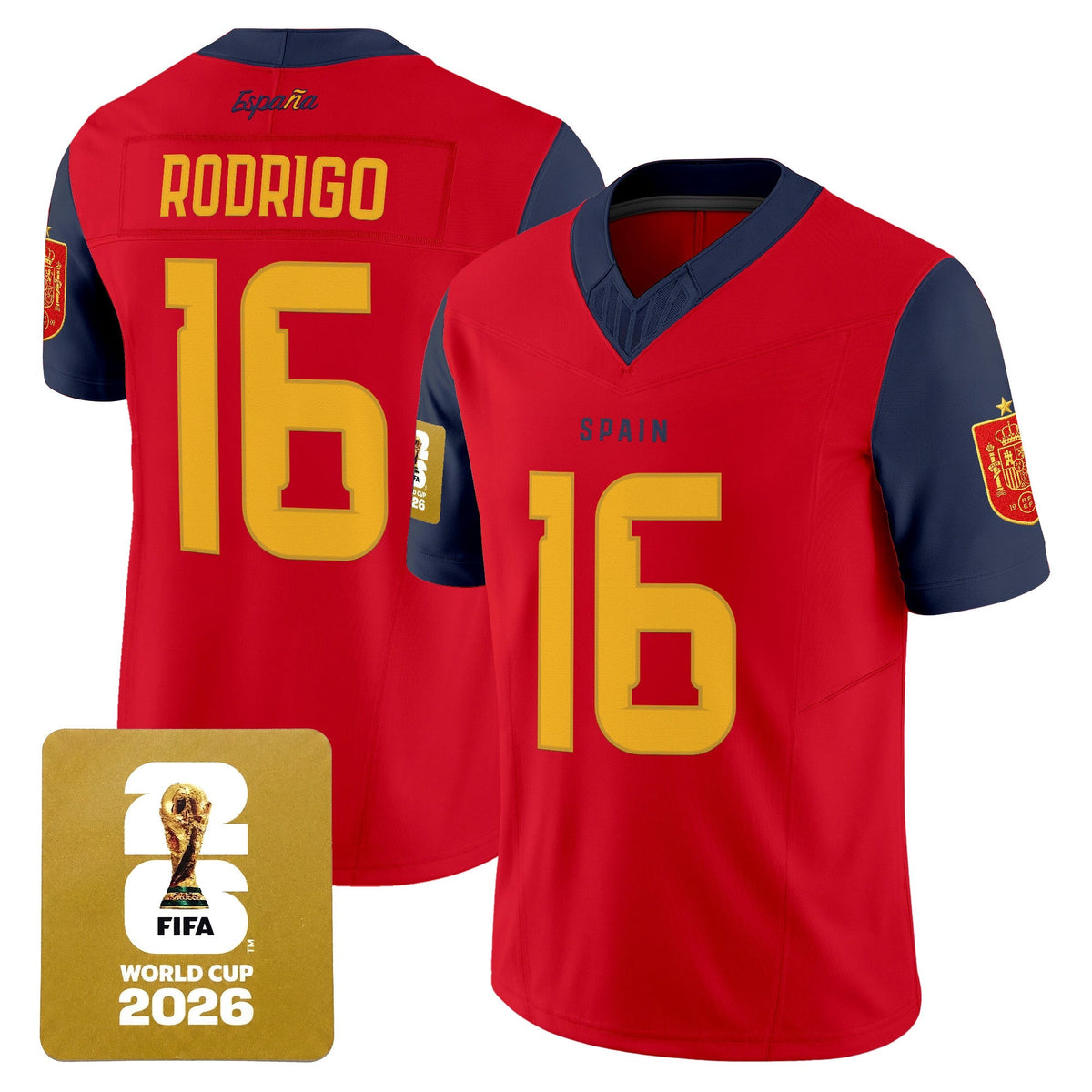 Spain 2026 World Cup Vapor Football Jersey - All Stitched