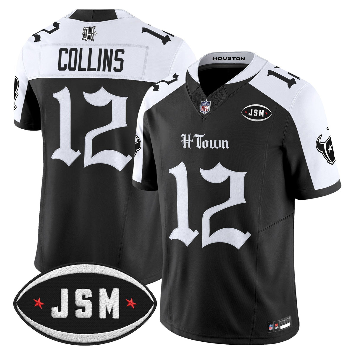 Houston Texans Janice McNair Memorial Patch Vapor Limited Jersey - Gothic Edition - All Stitched