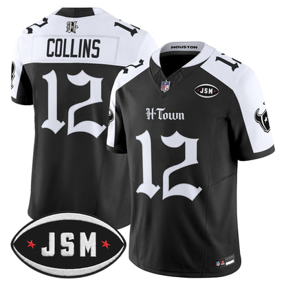 Houston Texans Janice McNair Memorial Patch Vapor Limited Jersey - Gothic Edition - All Stitched