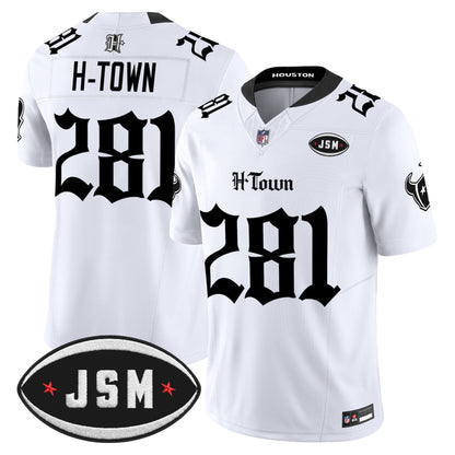 Houston Texans Janice McNair Memorial Patch Vapor Limited Jersey - Gothic Edition - All Stitched